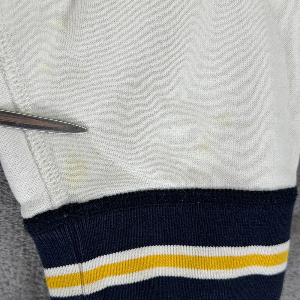 Polo Ralph Lauren Mens Track Jacket Cream Navy MCB-7 Crest Full Zip Large